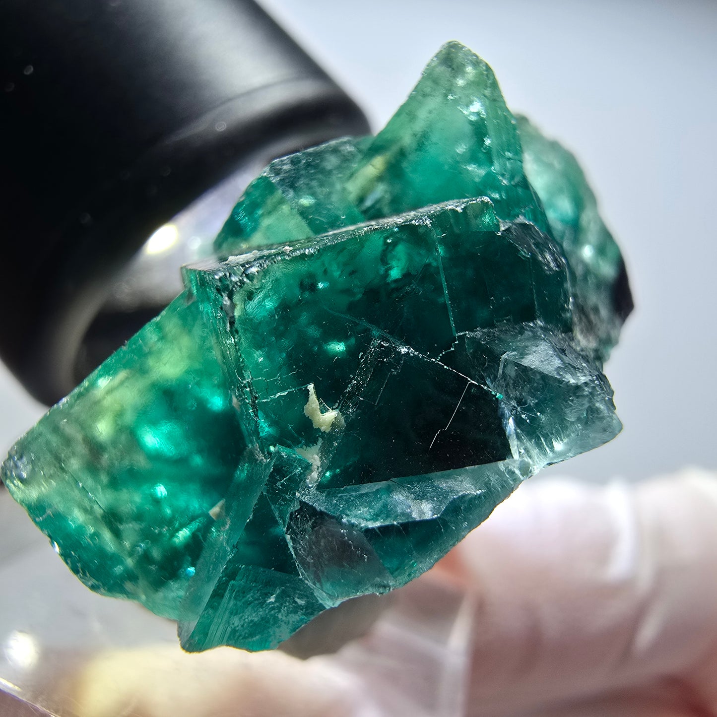 Seltene Phantom Fluorit Würfel Stufe, grün Okorusu, Namibia 37*32*18mm #13450