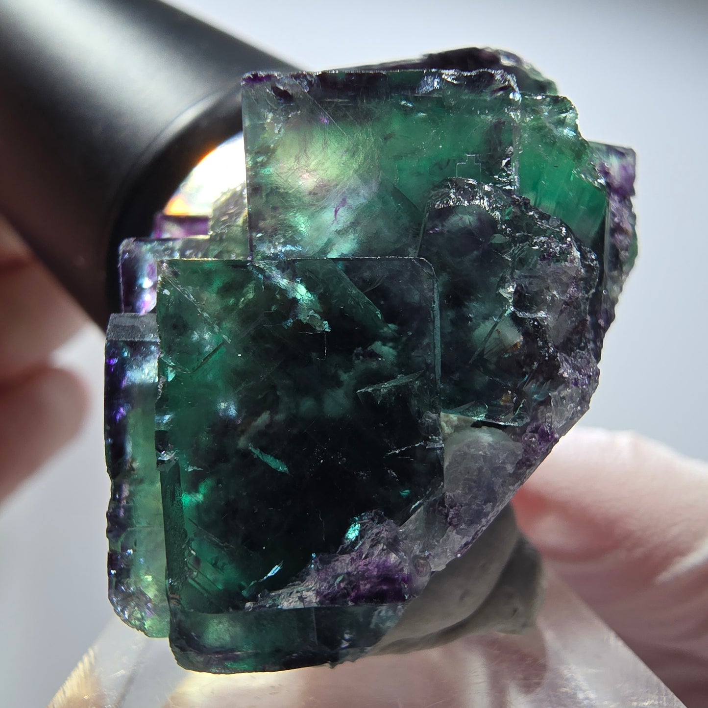 Seltene Phantom Fluorit Würfel Stufe, grün lila Okorusu, Namibia 48*40*23mm #13451
