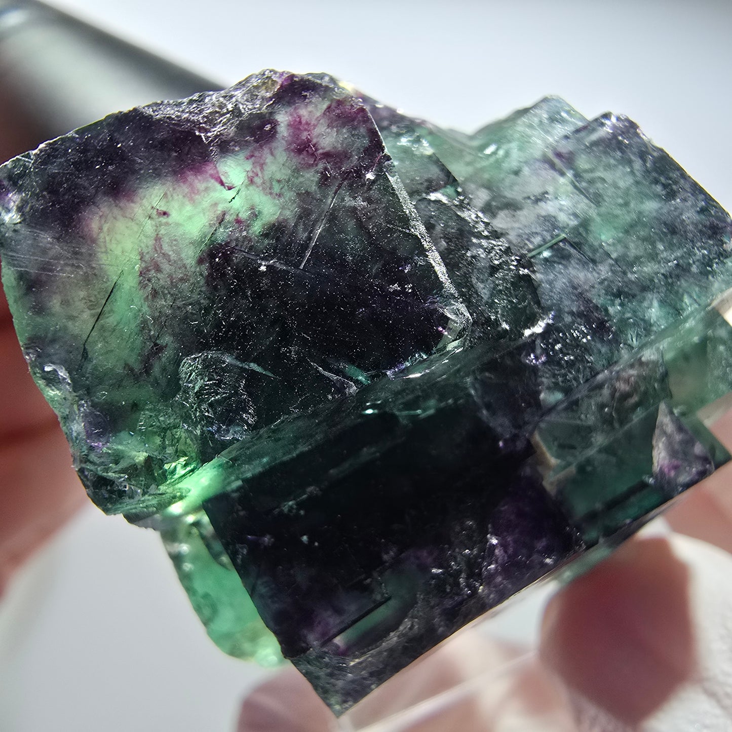 Seltene Phantom Fluorit Würfel Stufe, grün lila Okorusu, Namibia 48*40*23mm #13451