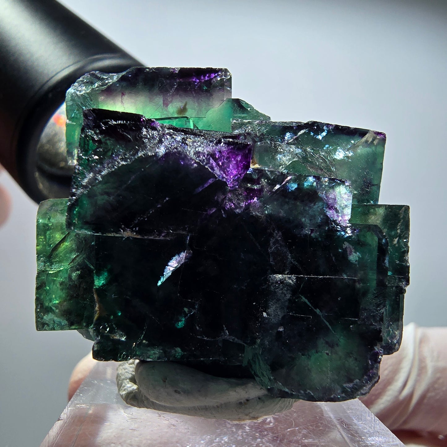 Seltene Phantom Fluorit Würfel Stufe, grün lila Okorusu, Namibia 48*40*23mm #13451
