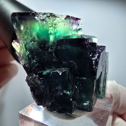 Seltene Phantom Fluorit Würfel Stufe, grün lila Okorusu, Namibia 48*40*23mm #13451