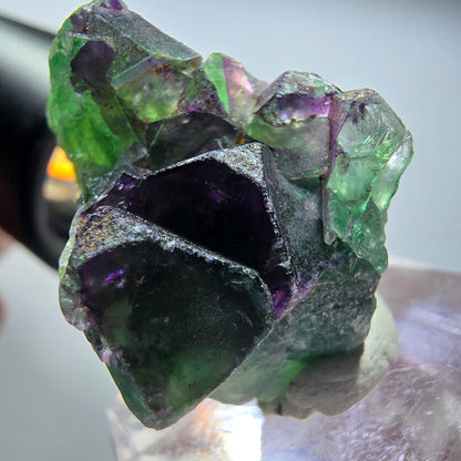 Seltene Phantom Fluorit Würfel Stufe, grün lila Okorusu, Namibia 27*22*15mm #13452