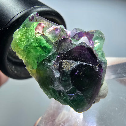 Seltene Phantom Fluorit Würfel Stufe, grün lila Okorusu, Namibia 27*22*15mm #13452