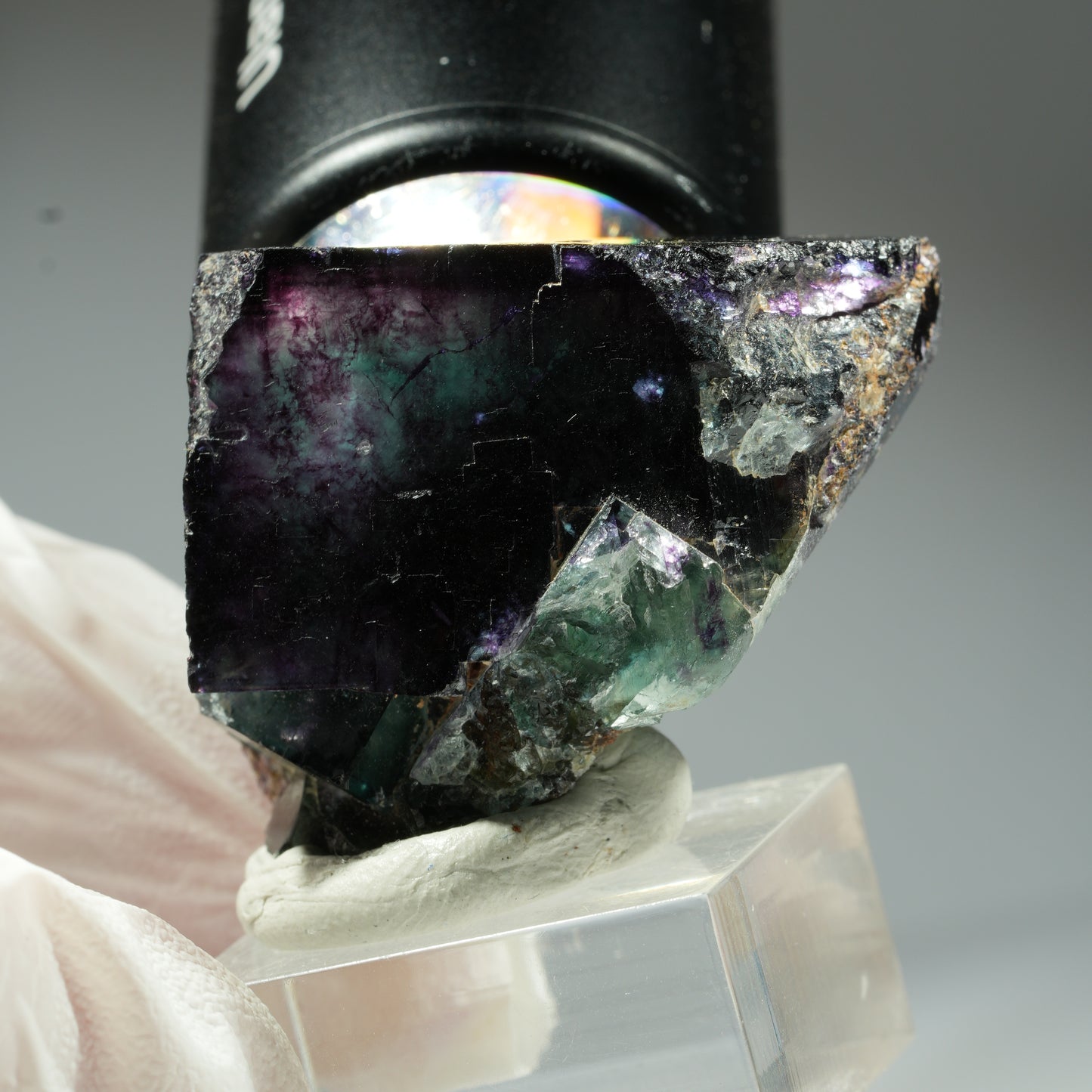 Seltene Phantom Fluorit Würfel Stufe, grün lila Okorusu, Namibia 39*34*30mm #13453