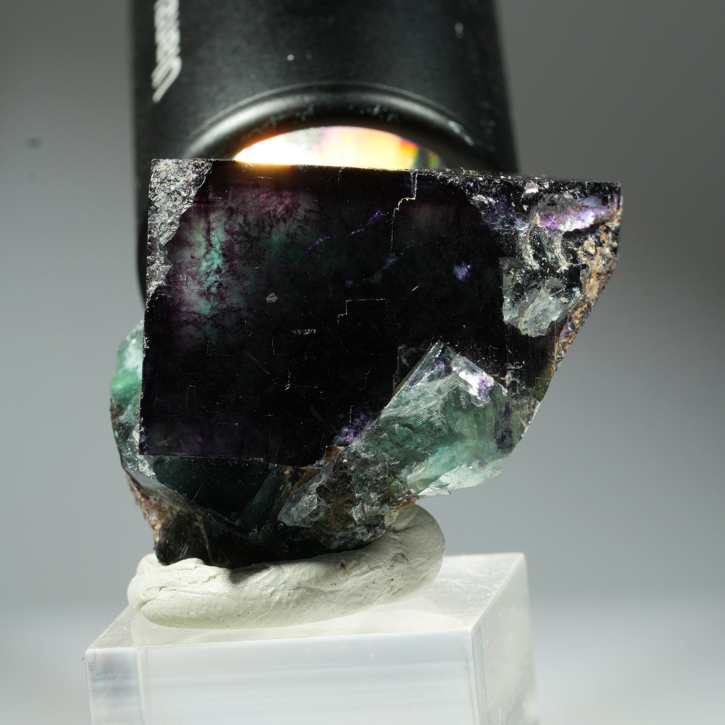 Seltene Phantom Fluorit Würfel Stufe, grün lila Okorusu, Namibia 39*34*30mm #13453