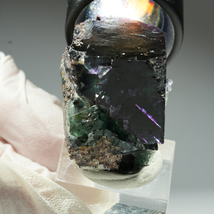 Seltene Phantom Fluorit Würfel Stufe, grün lila Okorusu, Namibia 39*34*30mm #13453