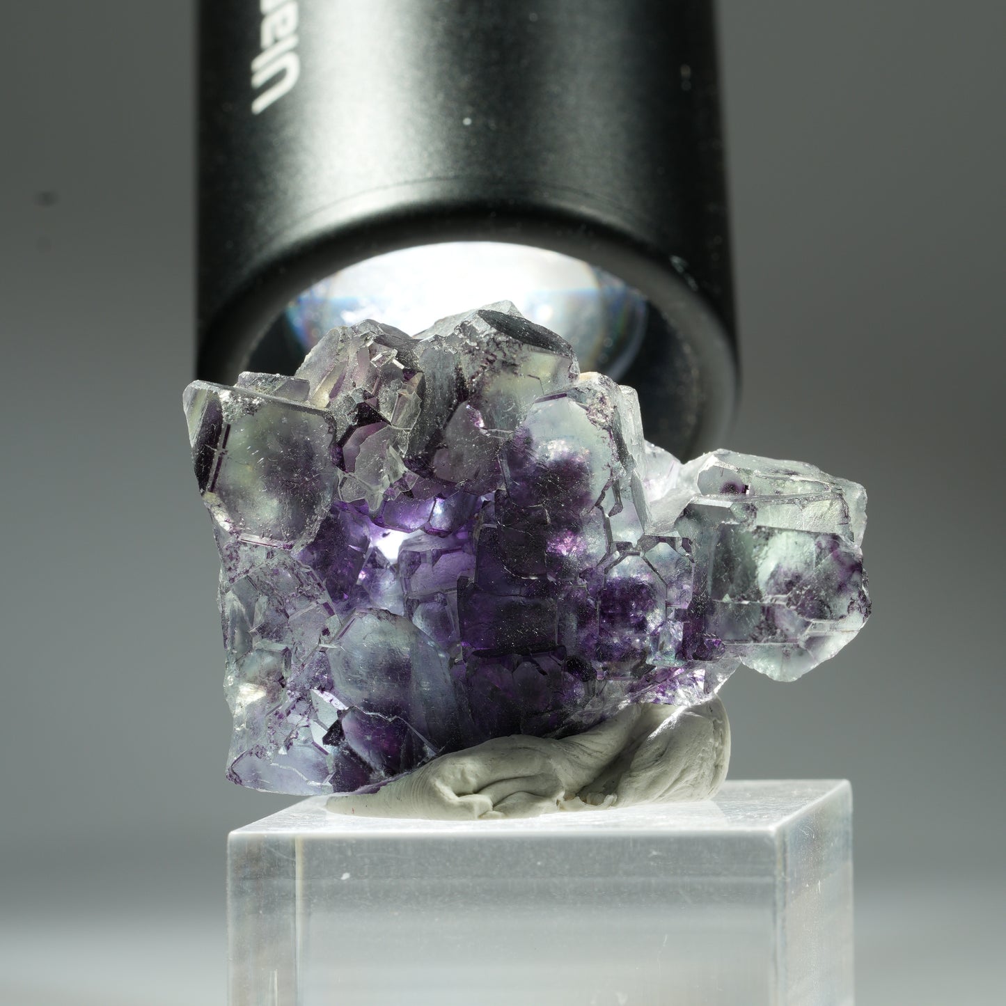Seltene Phantom Fluorit Würfel Stufe, grün lila Okorusu, Namibia 37*26*22mm #13454