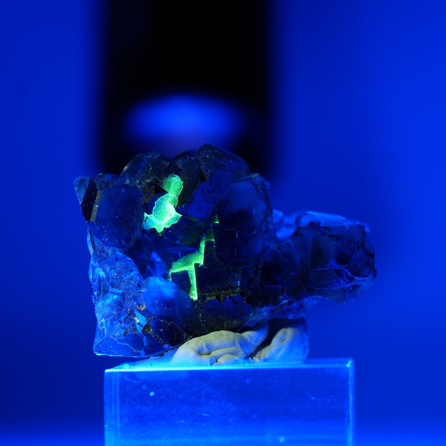 Seltene Phantom Fluorit Würfel Stufe, grün lila Okorusu, Namibia 37*26*22mm #13454