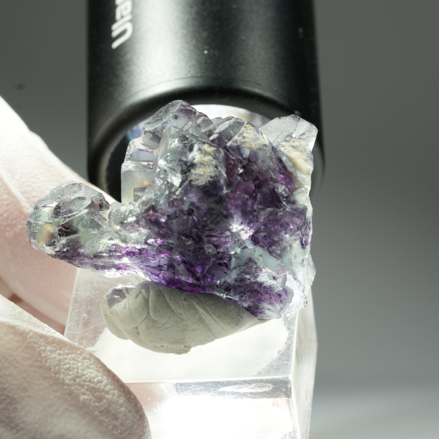 Seltene Phantom Fluorit Würfel Stufe, grün lila Okorusu, Namibia 37*26*22mm #13454