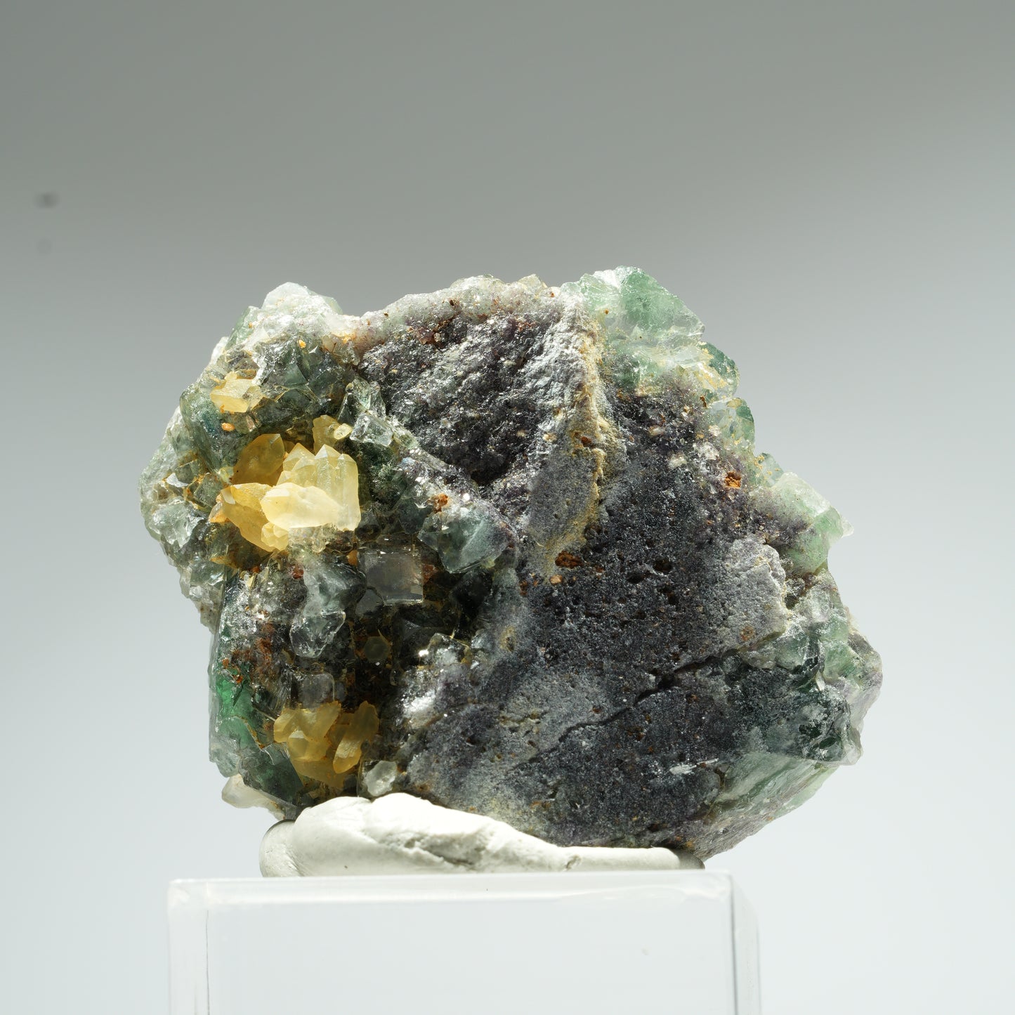 Seltene klare Phantom Fluorit Würfel, Quarz Stufe Okorusu, Namibia 42*36*16mm #13455