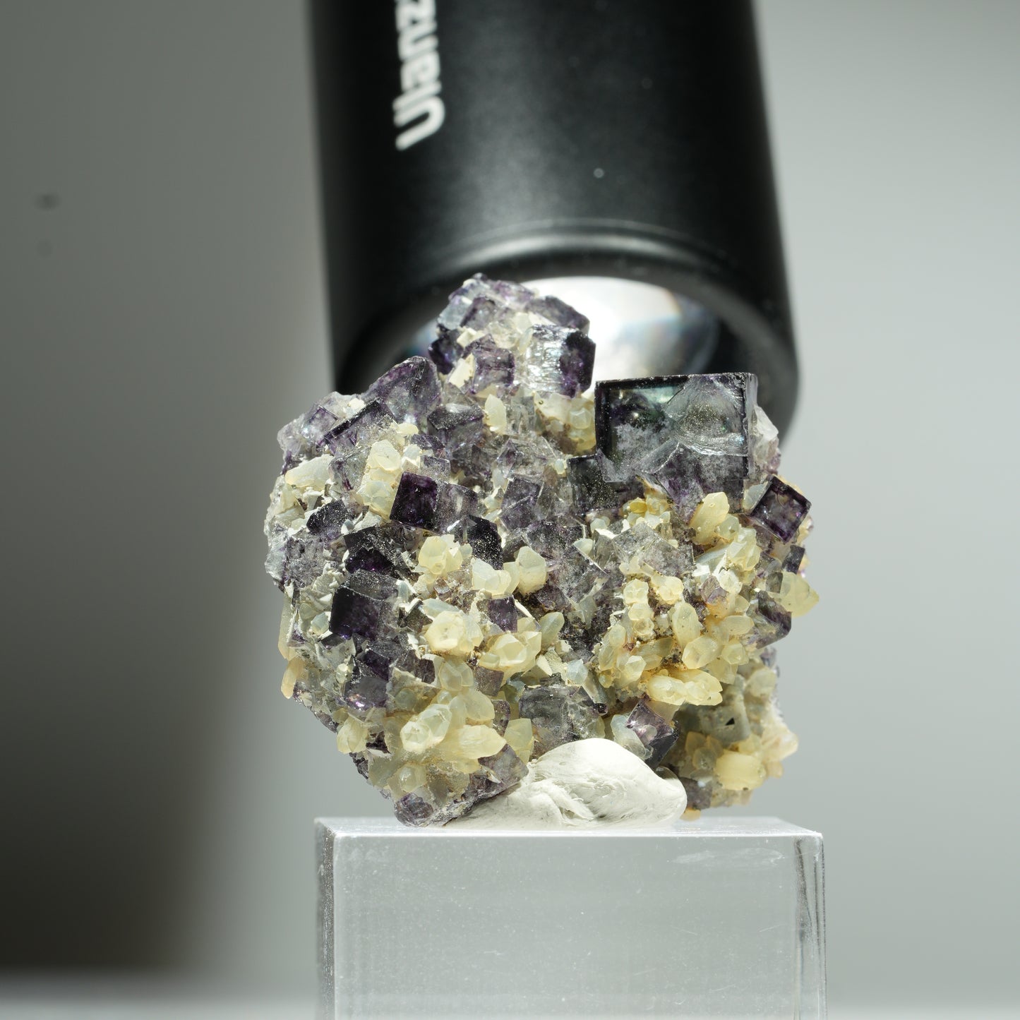 Seltene klare Phantom Fluorit Würfel, Quarz Stufe Okorusu, Namibia 37*35*23mm #13458