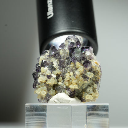 Seltene klare Phantom Fluorit Würfel, Quarz Stufe Okorusu, Namibia 37*35*23mm #13458