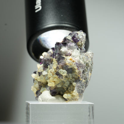 Seltene klare Phantom Fluorit Würfel, Quarz Stufe Okorusu, Namibia 37*35*23mm #13458