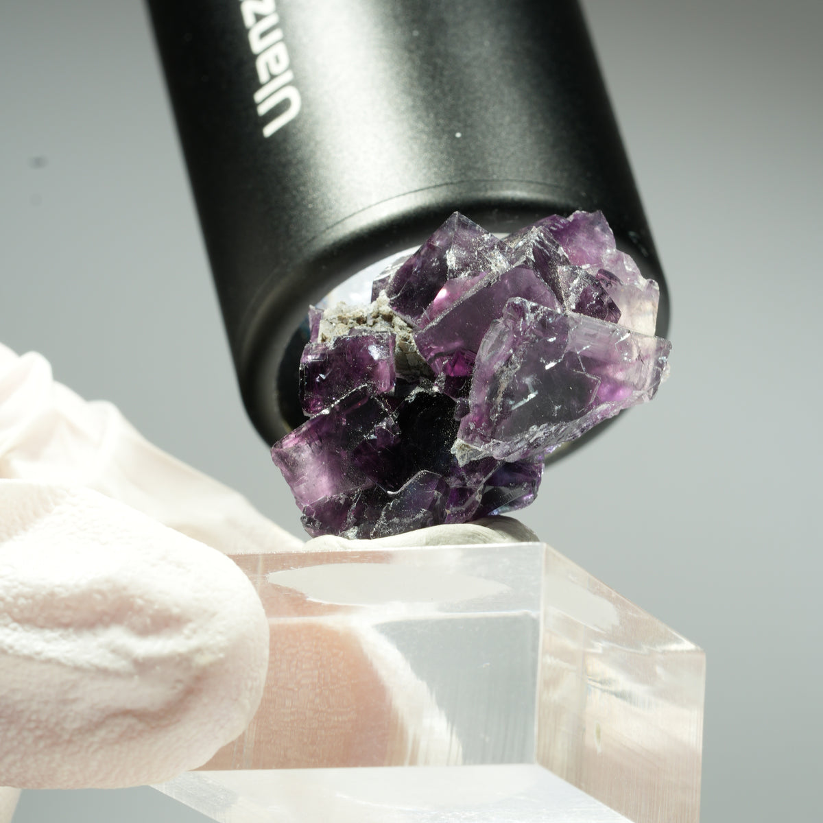 Rare Fluorite fantôme cubique, bleu violet Okorusu, Namibie 30*21*13mm #13459