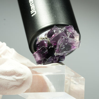 Rare Fluorite fantôme cubique, bleu violet Okorusu, Namibie 30*21*13mm #13459
