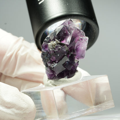 Rare Fluorite fantôme cubique, bleu violet Okorusu, Namibie 30*21*13mm #13459