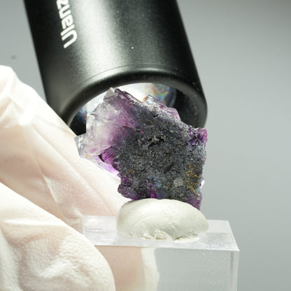 Rare Fluorite fantôme cubique, bleu violet Okorusu, Namibie 30*21*13mm #13459