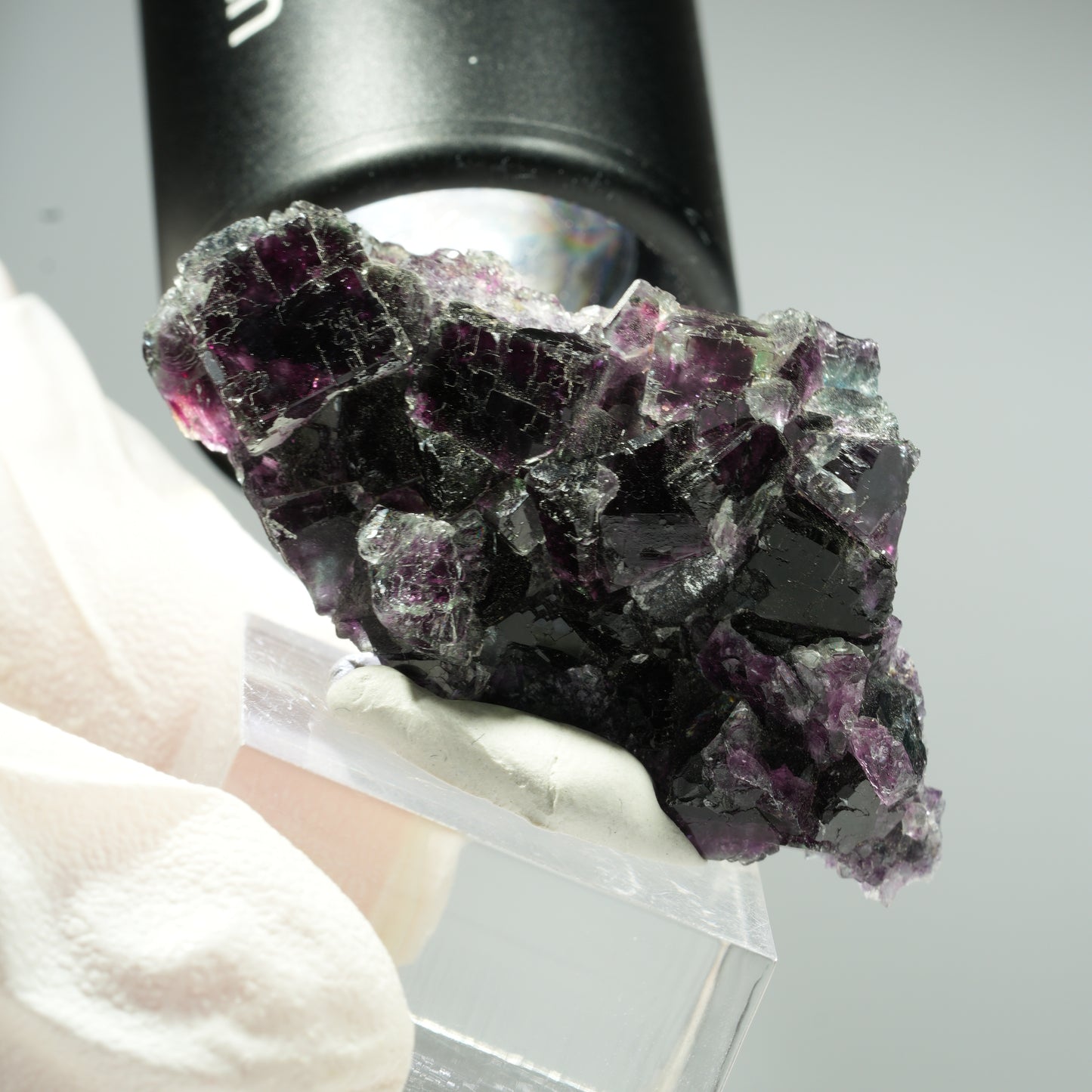 Seltene Phantom Fluorit Würfel Stufe, grün lila Okorusu, Namibia 51*28*18mm #13460
