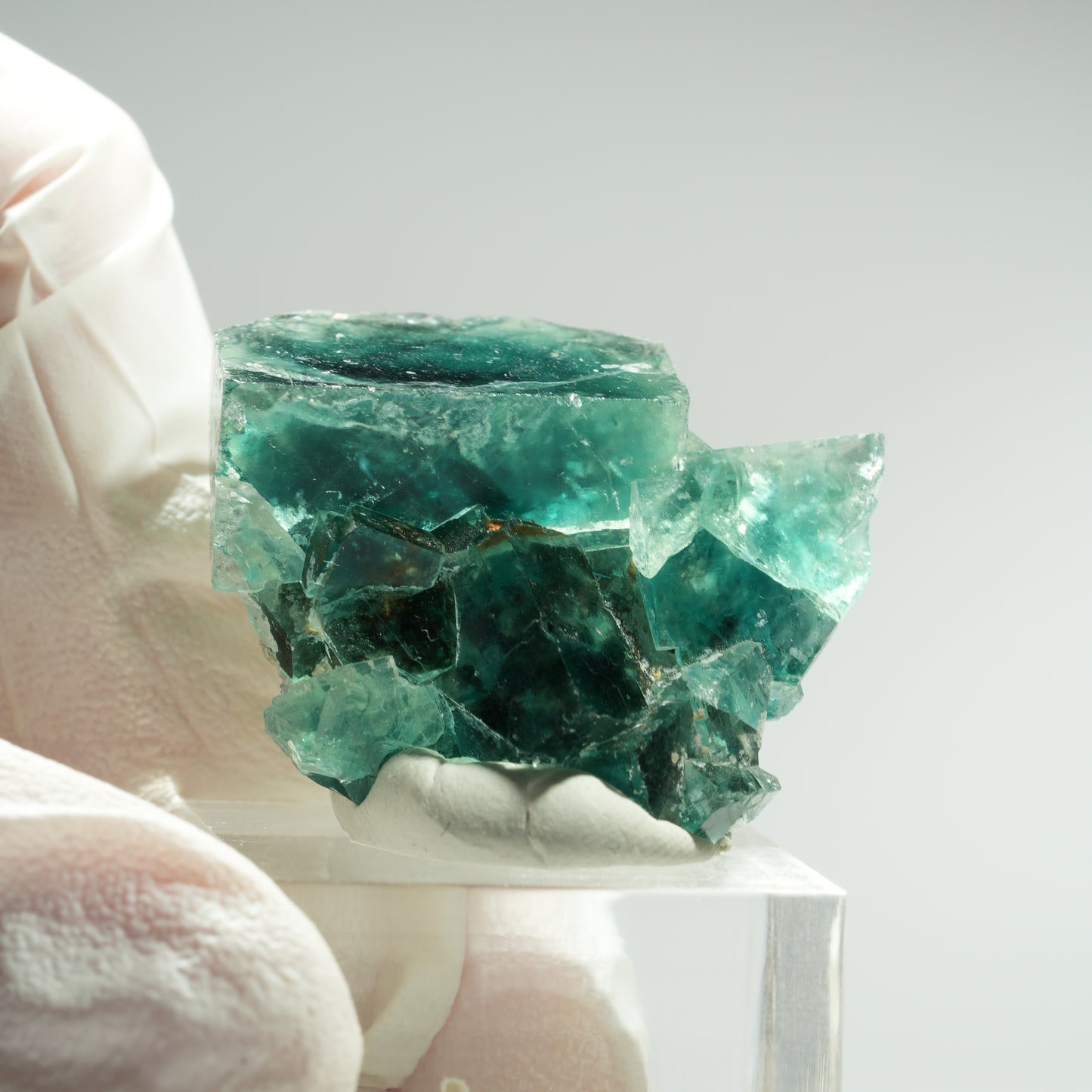 Seltene Phantom Fluorit Würfel Stufe, grün Okorusu, Namibia 37*31*15mm #13461