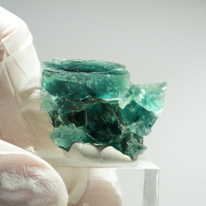 Seltene Phantom Fluorit Würfel Stufe, grün Okorusu, Namibia 37*31*15mm #13461
