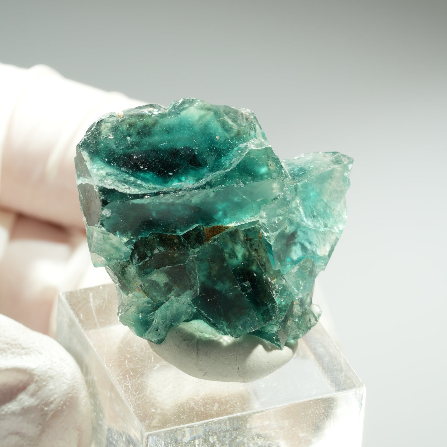 Seltene Phantom Fluorit Würfel Stufe, grün Okorusu, Namibia 37*31*15mm #13461