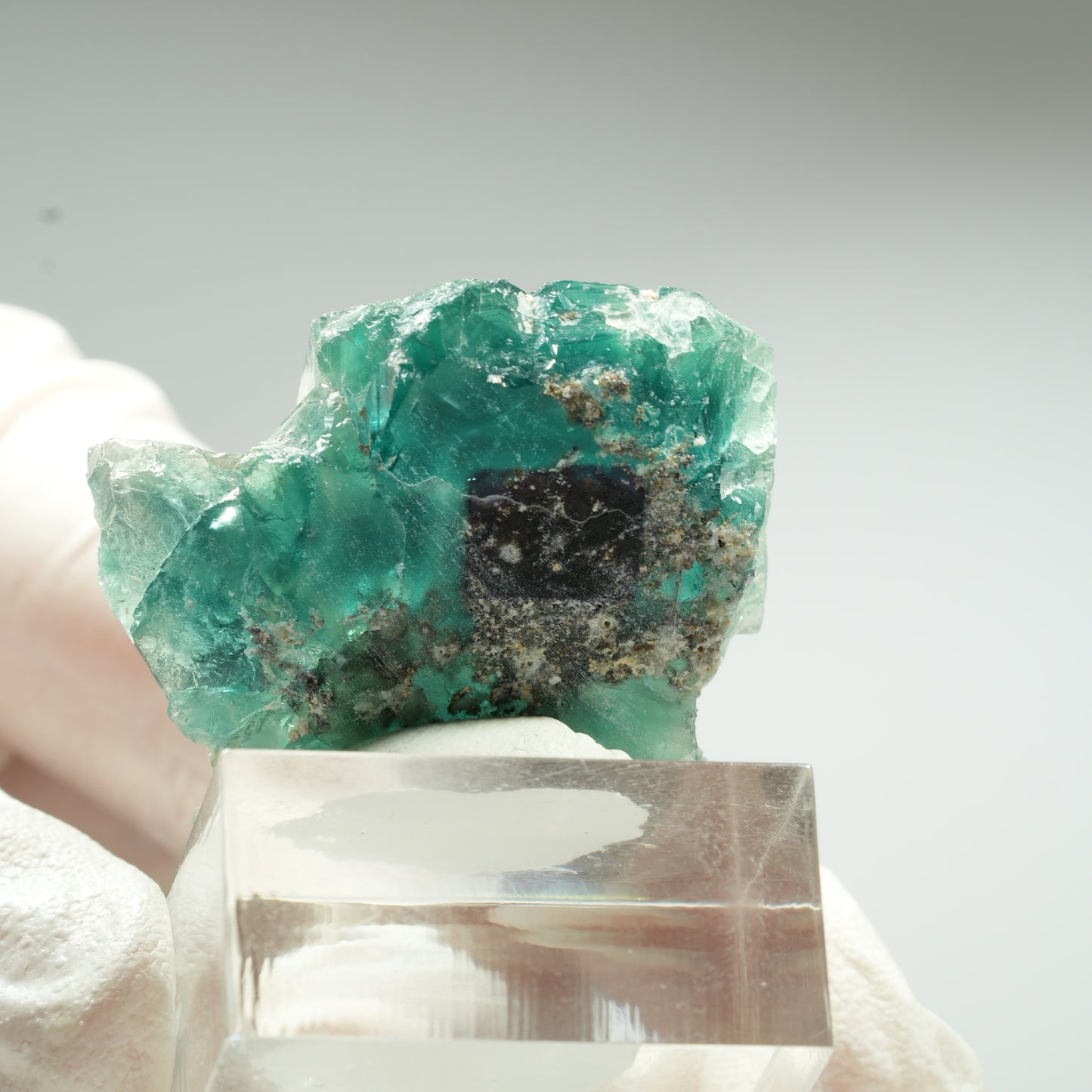 Seltene Phantom Fluorit Würfel Stufe, grün Okorusu, Namibia 37*31*15mm #13461