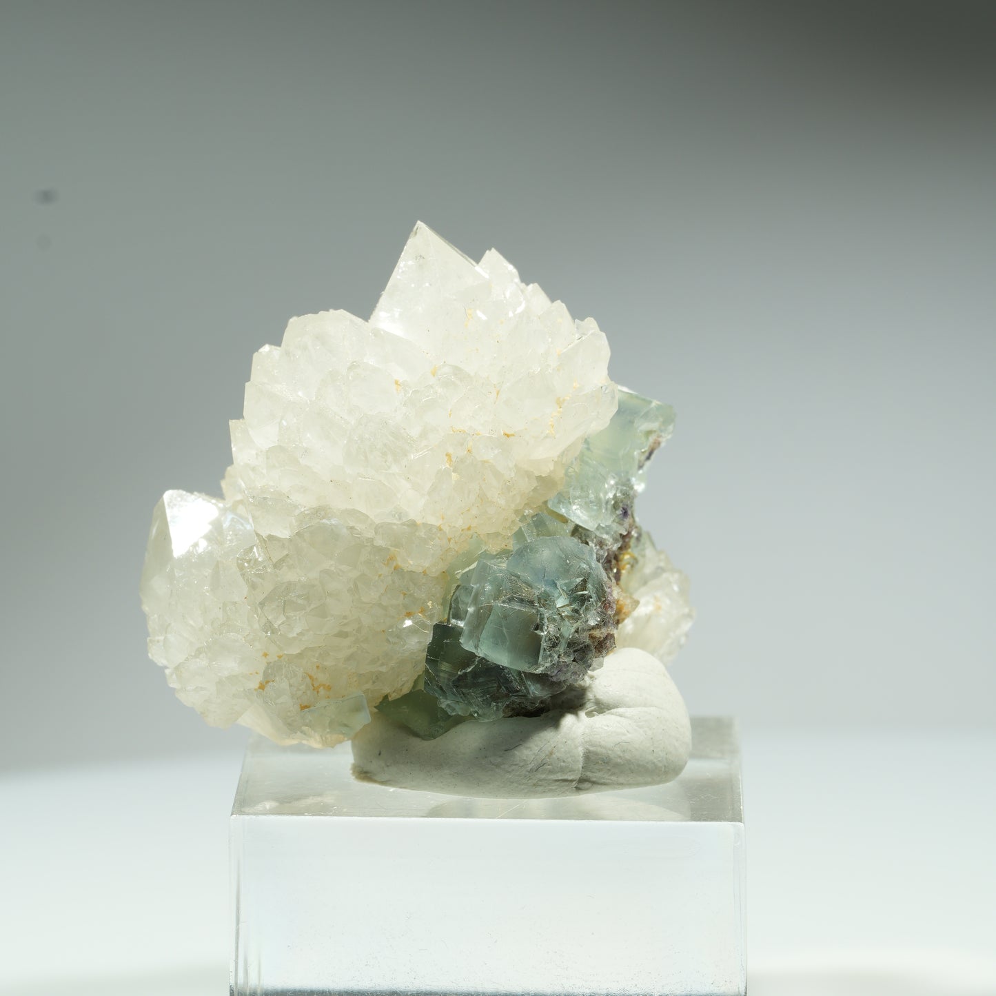 Seltene klare Phantom Fluorit Würfel, Quarz Stufe Okorusu, Namibia 32*31*30mm #13462