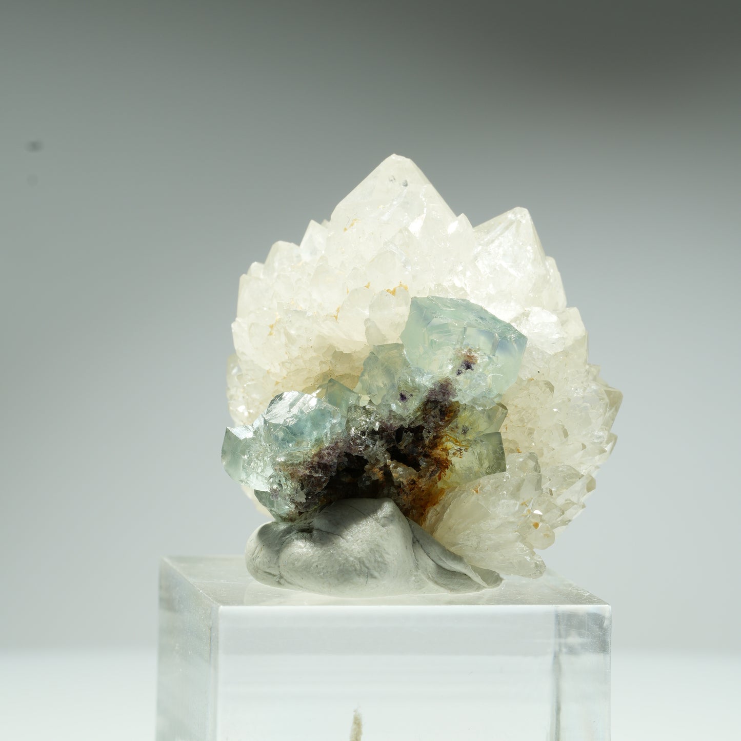 Seltene klare Phantom Fluorit Würfel, Quarz Stufe Okorusu, Namibia 32*31*30mm #13462