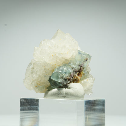 Seltene klare Phantom Fluorit Würfel, Quarz Stufe Okorusu, Namibia 32*31*30mm #13462