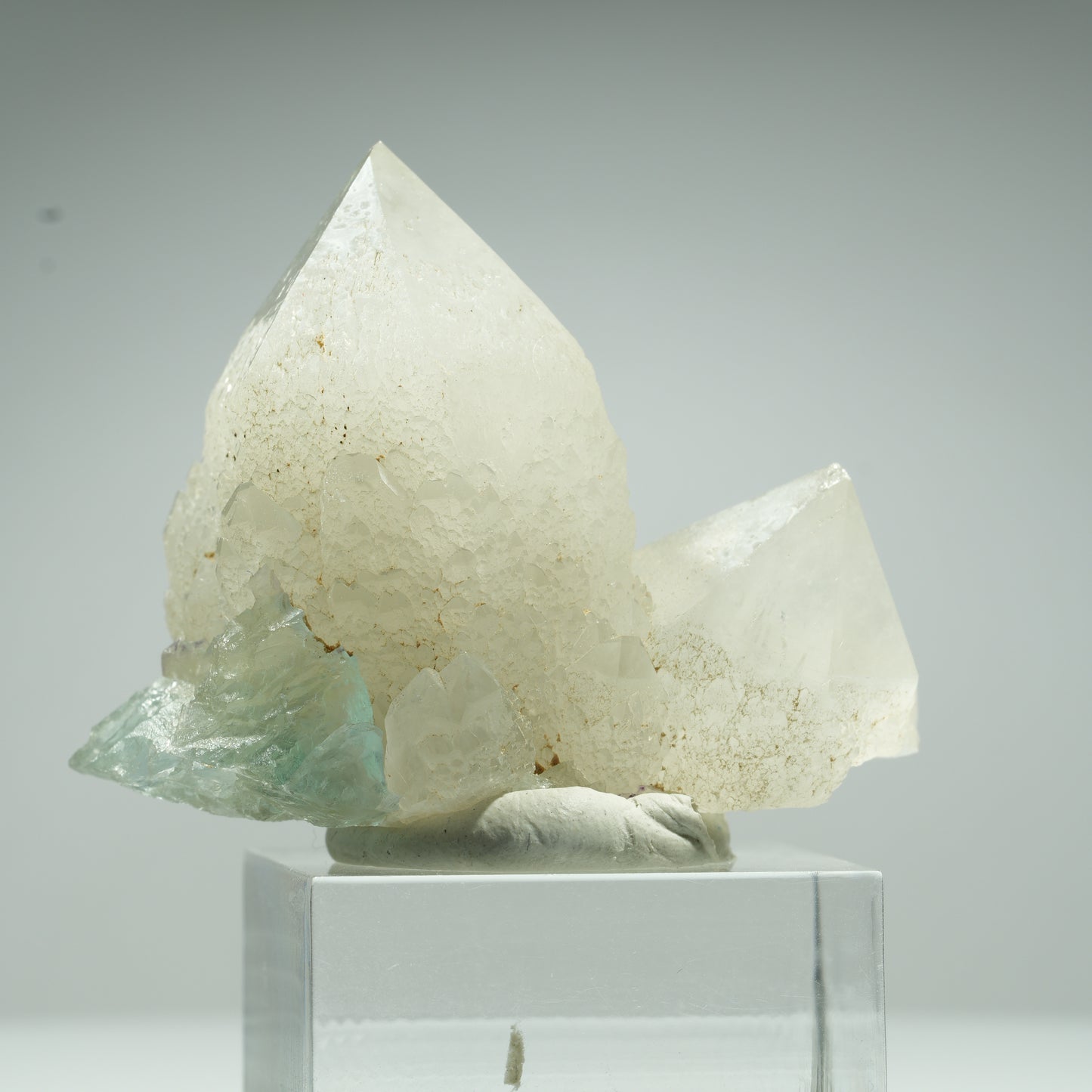 Seltene klare Phantom Fluorit Würfel, Quarz Stufe Okorusu, Namibia 45*36*28mm #13463