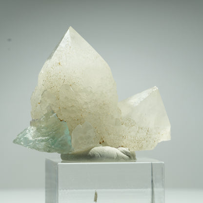 Seltene klare Phantom Fluorit Würfel, Quarz Stufe Okorusu, Namibia 45*36*28mm #13463