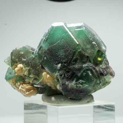 Phantom Fluorit hexagonal, Schörl Turmalin, Muskovit Erongo, Namibia 50*36*26mm #13464