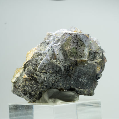 Fluorite fantôme colorée, Tourmaline noire, Opale hyalite, Muscovite Erongo, Namibie 46*37*30mm #13465