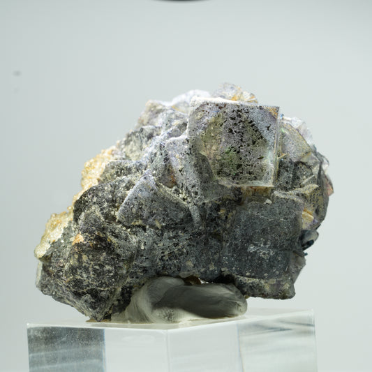 Bunte Phantom Fluorit, Schörl Turmalin, Hyalit Opal, Muskovit Erongo, Namibia 46*37*30mm #13465