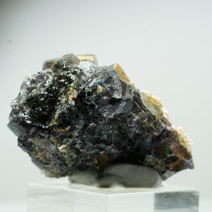 Fluorite fantôme colorée, Tourmaline noire, Opale hyalite, Muscovite Erongo, Namibie 46*37*30mm #13465