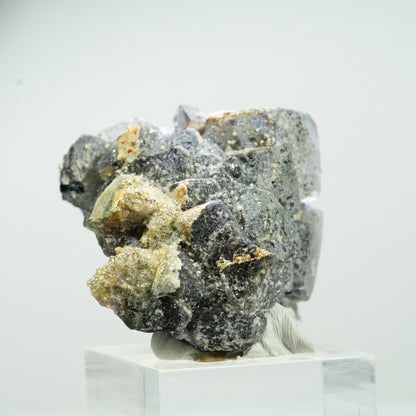 Fluorite fantôme colorée, Tourmaline noire, Opale hyalite, Muscovite Erongo, Namibie 46*37*30mm #13465