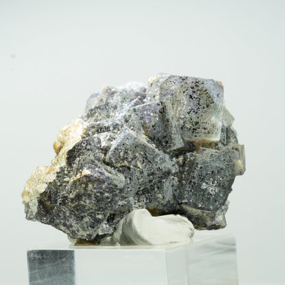 Fluorite fantôme colorée, Tourmaline noire, Opale hyalite, Muscovite Erongo, Namibie 46*37*30mm #13465