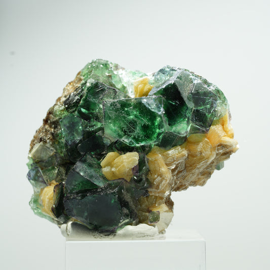 Phantom Fluorit Würfel, Schörl Turmalin, Muskovit Erongo, Namibia 46*40*21mm #13467