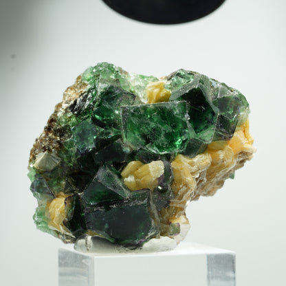 Fluorite fantôme cubique, Tourmaline noire, Muscovite Erongo, Namibie 46*40*21mm #13467