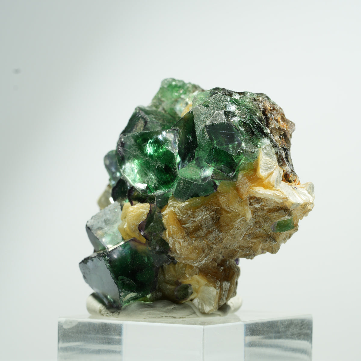 Fluorite fantôme cubique, Tourmaline noire, Muscovite Erongo, Namibie 46*40*21mm #13467
