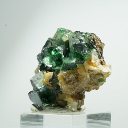 Fluorite fantôme cubique, Tourmaline noire, Muscovite Erongo, Namibie 46*40*21mm #13467
