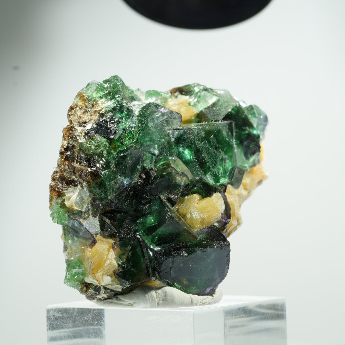 Fluorite fantôme cubique, Tourmaline noire, Muscovite Erongo, Namibie 46*40*21mm #13467