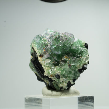 Cube de Fluorite fantôme, Tourmaline Schorl, Muscovite Erongo, Namibie 49*43*30mm #13470
