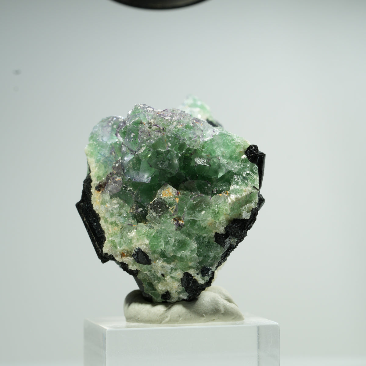 Cube de Fluorite fantôme, Tourmaline Schorl, Muscovite Erongo, Namibie 49*43*30mm #13470