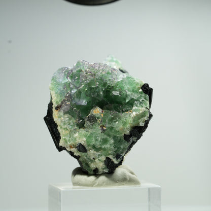 Cube de Fluorite fantôme, Tourmaline Schorl, Muscovite Erongo, Namibie 49*43*30mm #13470