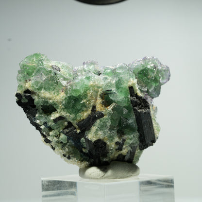 Cube de Fluorite fantôme, Tourmaline Schorl, Muscovite Erongo, Namibie 49*43*30mm #13470