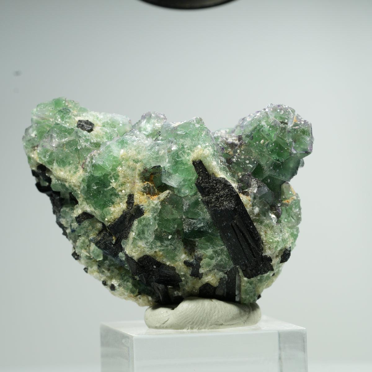 Cube de Fluorite fantôme, Tourmaline Schorl, Muscovite Erongo, Namibie 49*43*30mm #13470