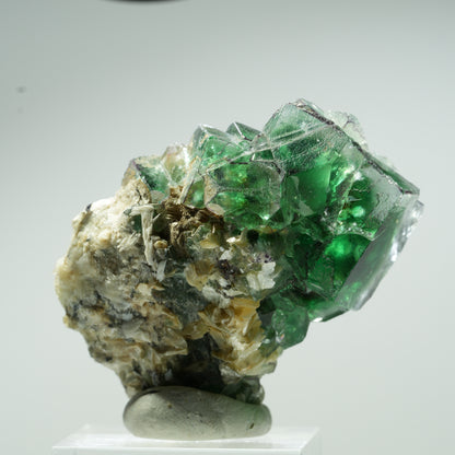 Phantom Fluorit, Schörl Turmalin, Hyalit Opal, Muskovit Erongo, Namibia 45*34*28mm #13471