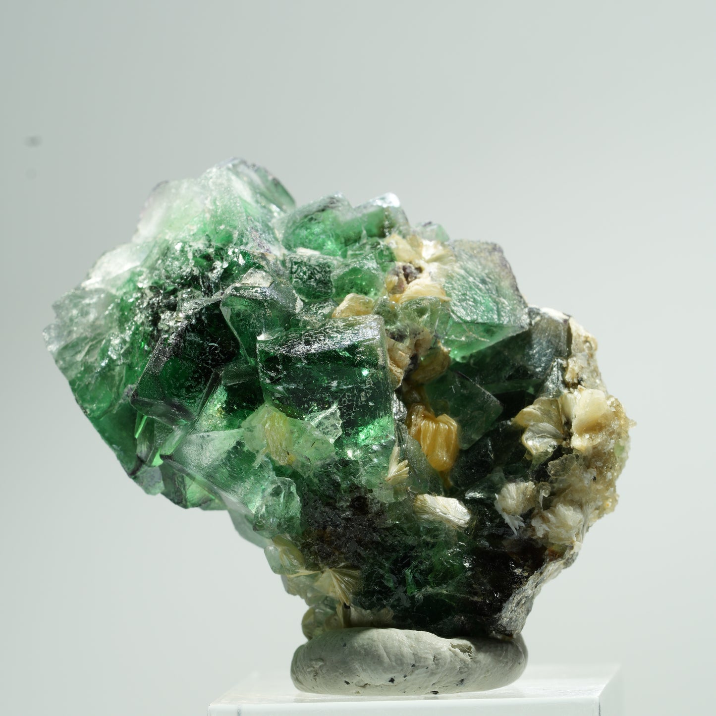 Phantom Fluorit, Schörl Turmalin, Hyalit Opal, Muskovit Erongo, Namibia 45*34*28mm #13471