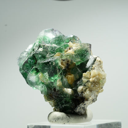 Phantom Fluorit, Schörl Turmalin, Hyalit Opal, Muskovit Erongo, Namibia 45*34*28mm #13471